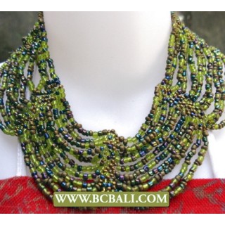 Green Beading Chockers Necklaces Buterfly